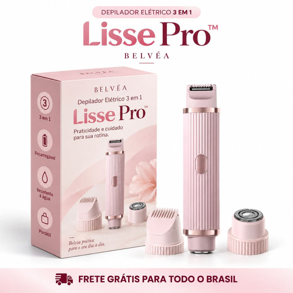 Depilador Elétrico Recarregável 3 em 1 - Lisse Pro™