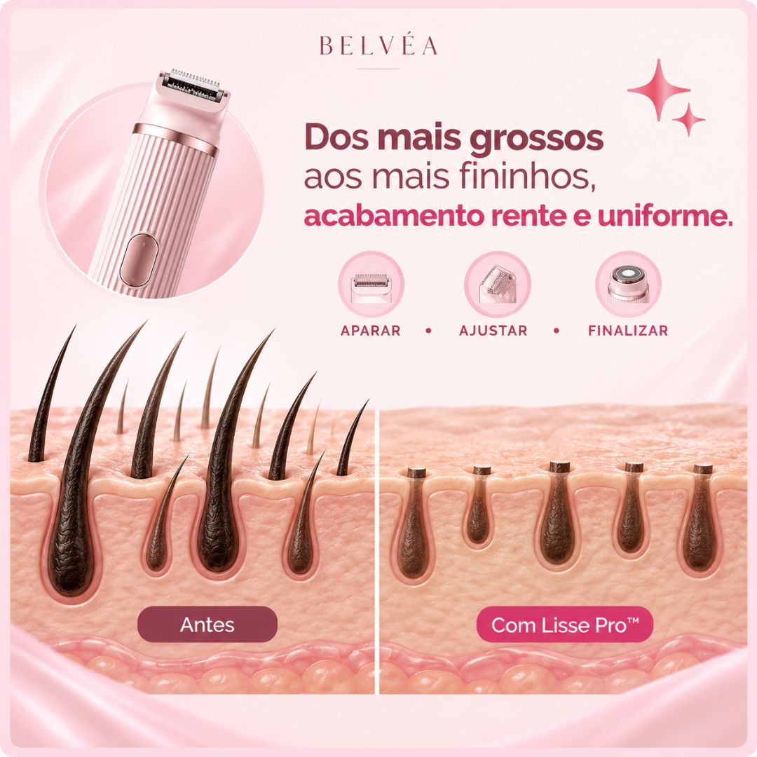 Depilador Elétrico Recarregável 3 em 1 - Lisse Pro™