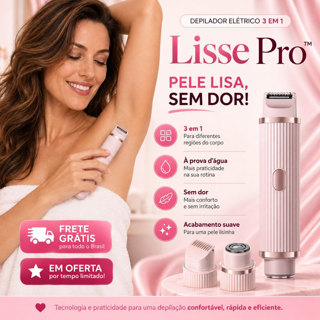 Depilador Elétrico Recarregável 3 em 1 - Lisse Pro™