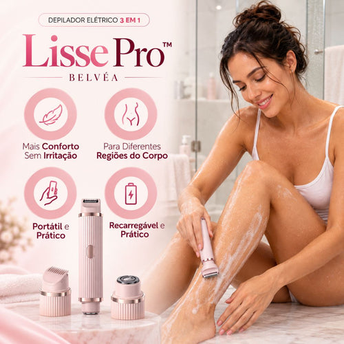 Depilador Elétrico Recarregável 3 em 1 - Lisse Pro™