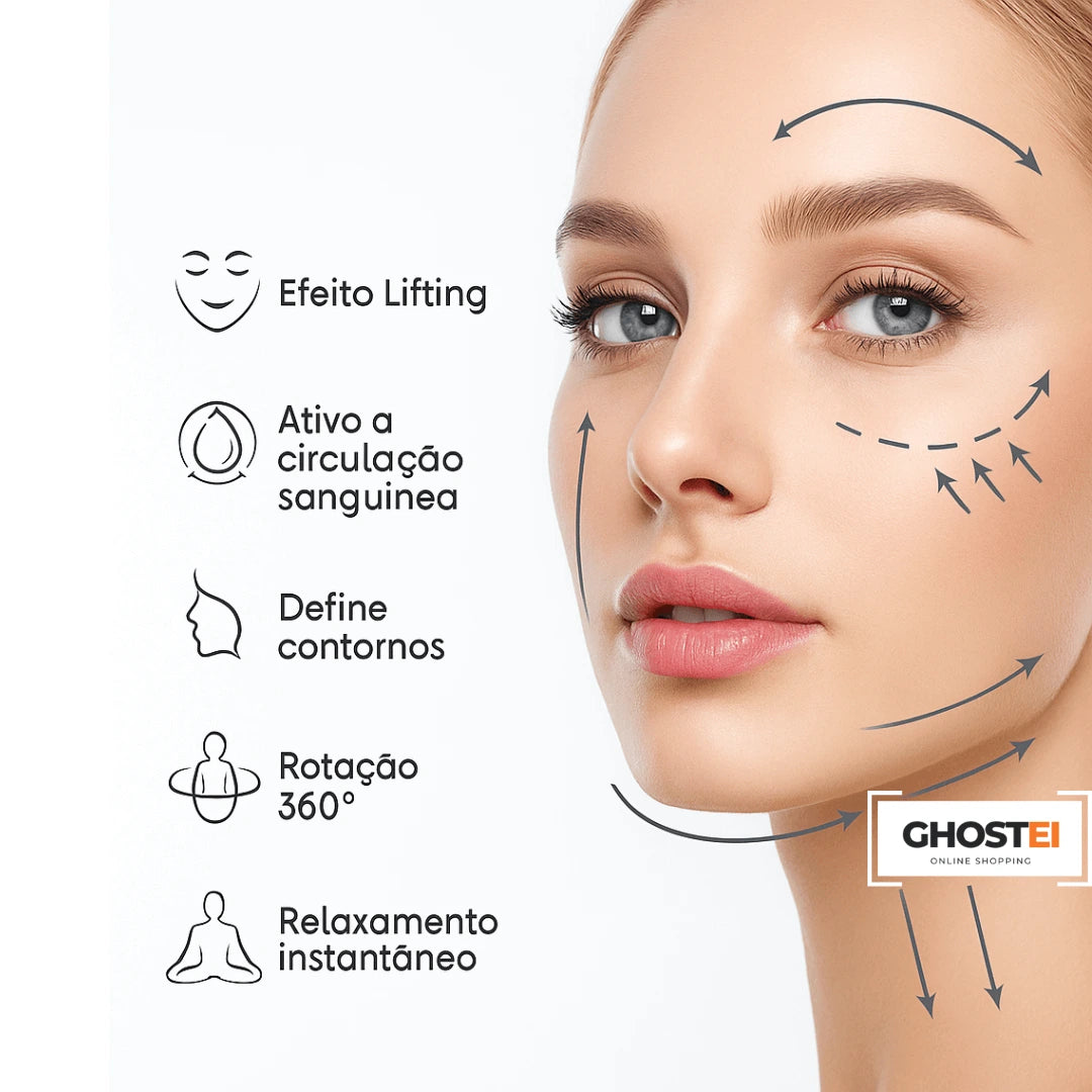 Massageador Facial com Fototerapia Anti-Rugas - DermaLift™